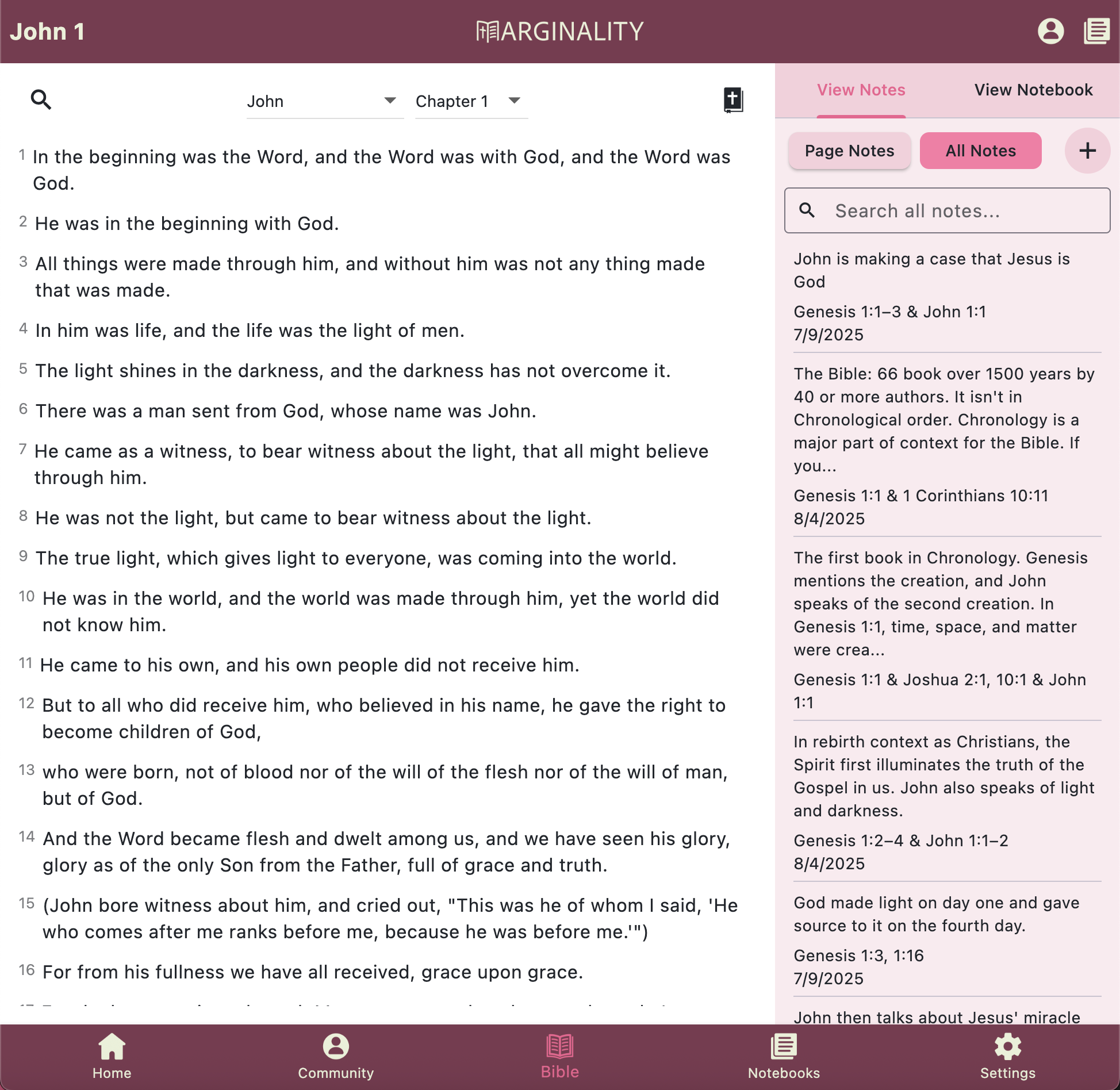 Marginality app screenshot