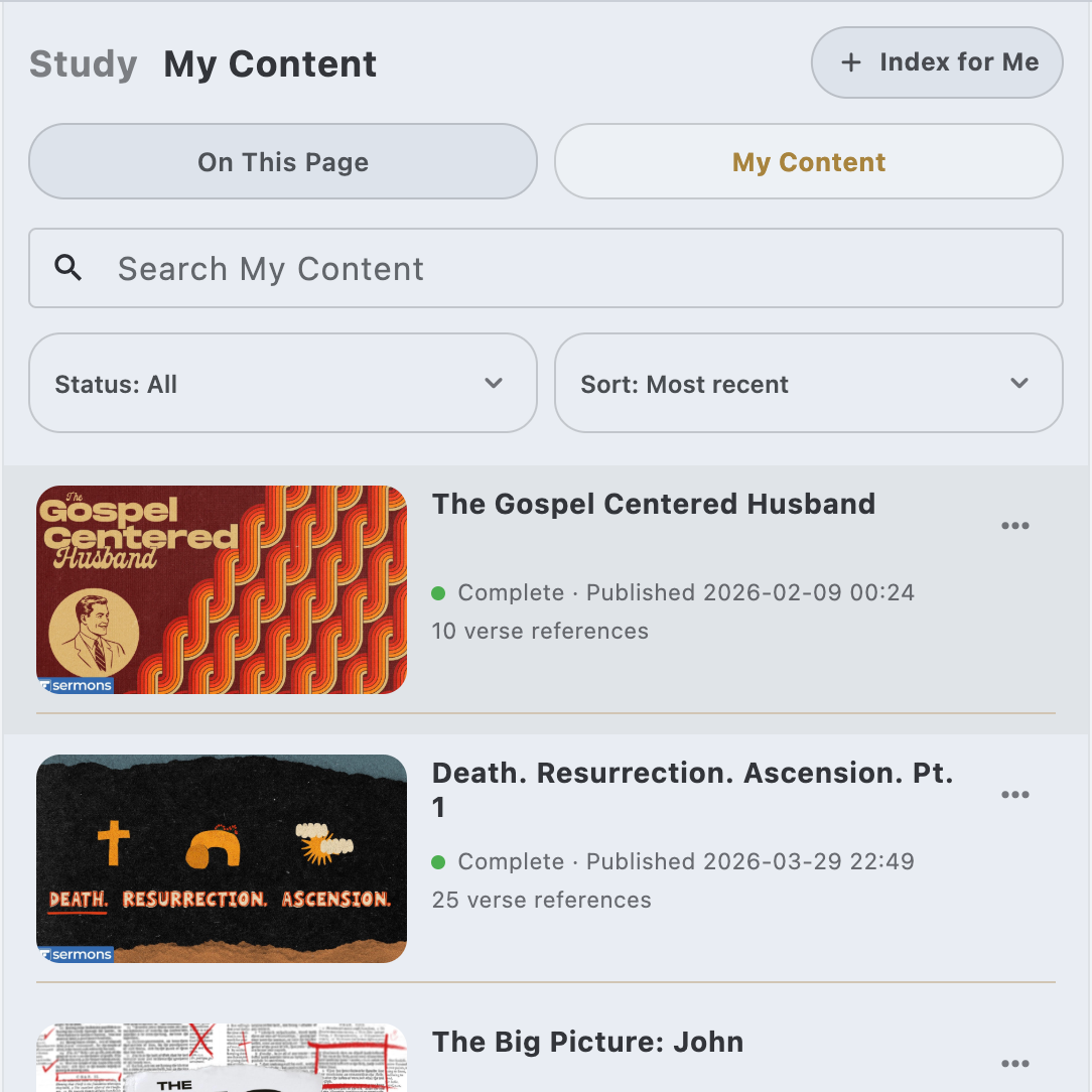 Study content connected to Scripture